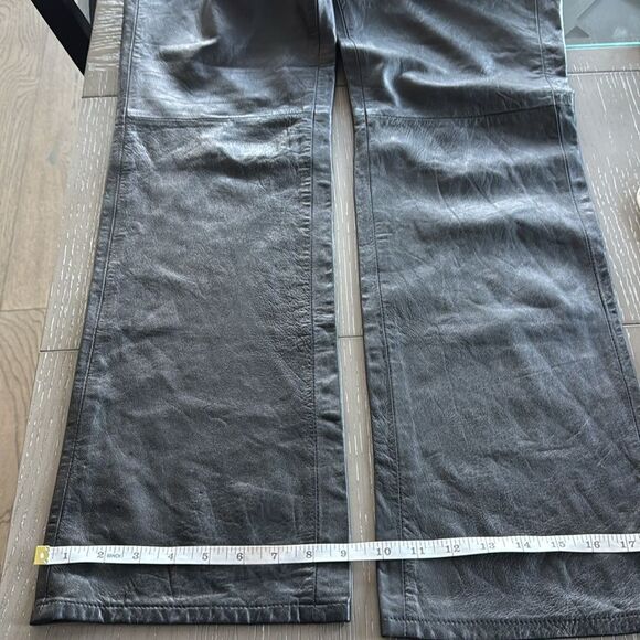 Calvin Klein Women’s Size 10 Black 100% Leather Pants Straight Leg Fully Lined - Picture 8 of 16